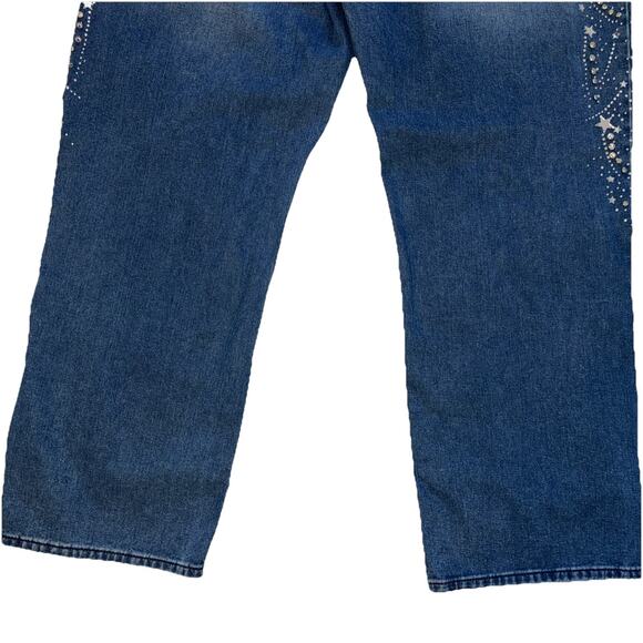Fashion Nova StarStruck Embellished Straight Leg Jeans Size 22 - Picture 16 of 16
